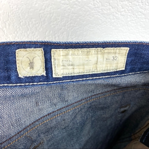 All Saints Mens Jeans Size 32 Button Fly - Picture 6 of 7